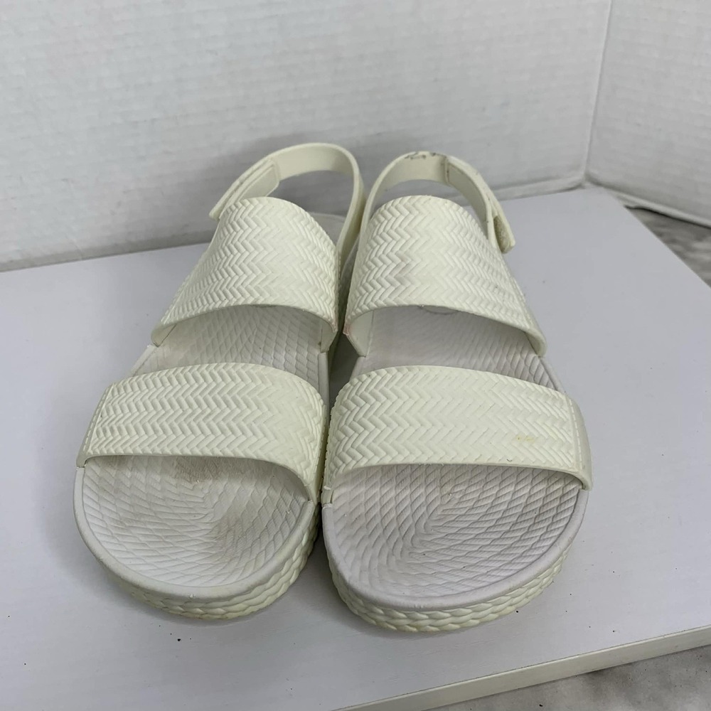 Reef White Woven Platform Sandals Size 6 - Picture 3 of 10